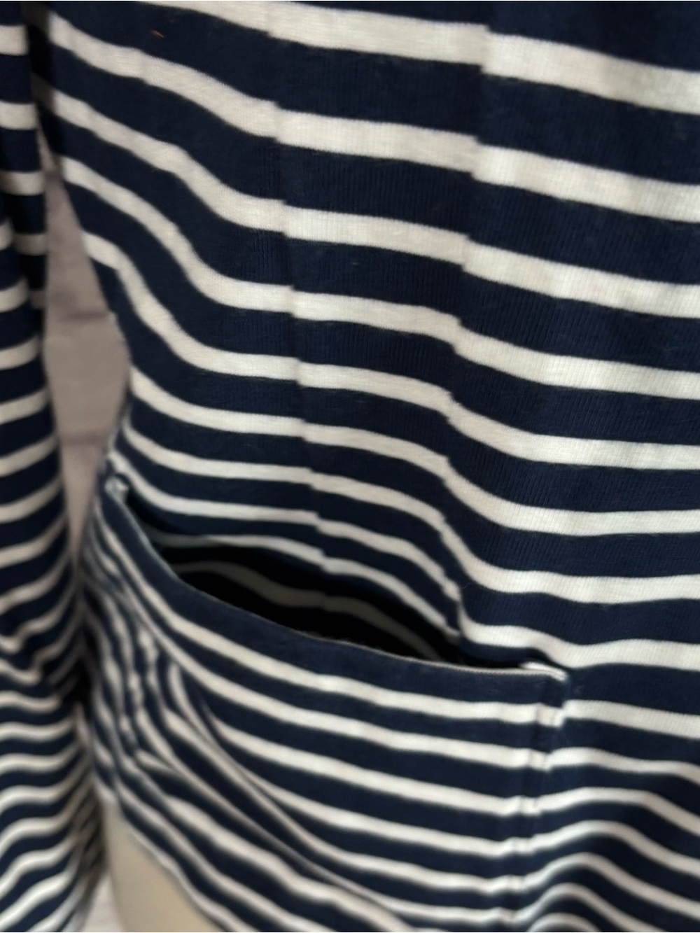 Lauren Ralph Lauren Navy White Striped Knit Blazer Nautical Classic Preppy L - Picture 9 of 12